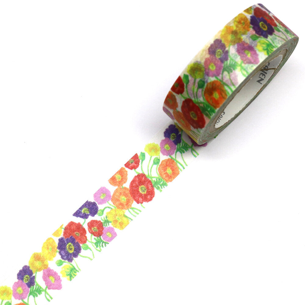 Pink Retro Floral Washi Tape - 15mm