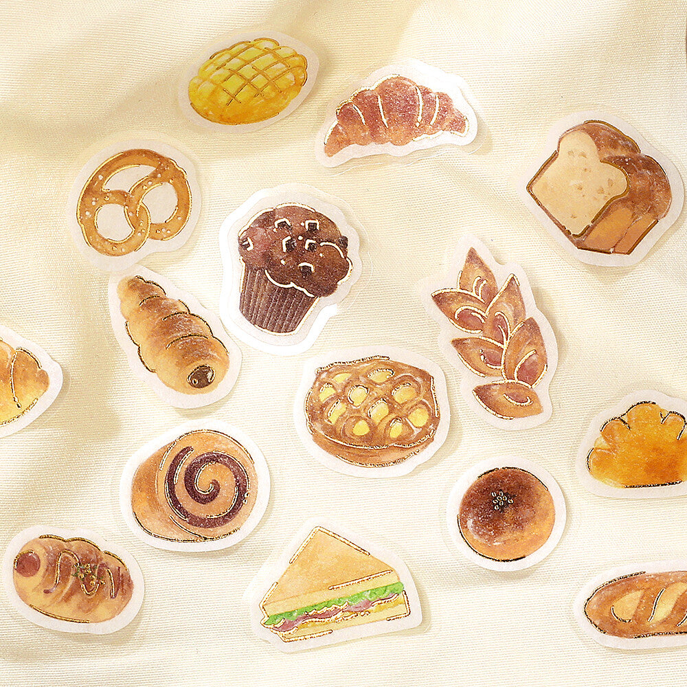 Bread Washi Sticker Flake BGM Gold Foil Accent (Washi Tape Material)