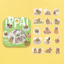 Capybaras Washi Sticker Flake BGM Gold Foil Accent (Washi Tape Material)