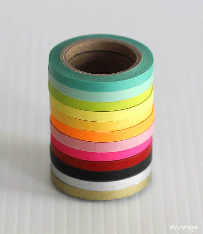 Thin Washi Tape- Skinny Washi- Nature Washi Tape- Leaf Border Thin Washi  Tape