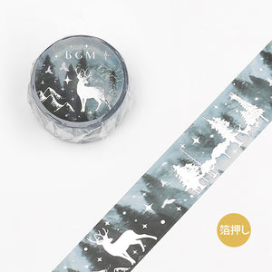 BGM Washi Tape 30mm Masking Tape Foil Stamping - Polar Bear & Snowy Night –  Papermind Stationery