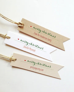 Christmas Gift Tags Personalized Merry Christmas Tag