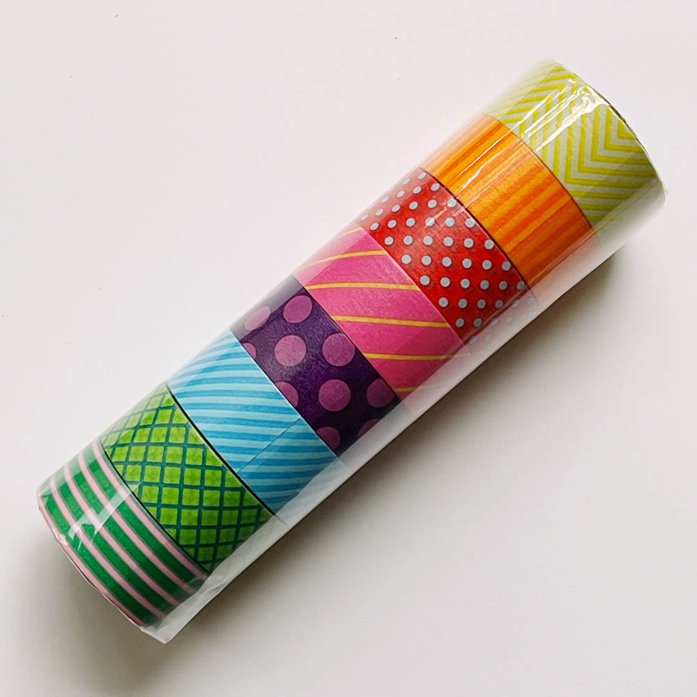 Mark's Masté Washi Tape - Basic Colorfully Colorful - Color Mix - Pack of 8