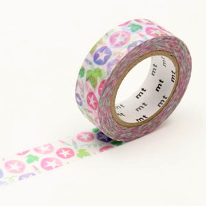 mt Morning Glory Washi Tape Japanese Floral Purple Pink, Green Leaves ...