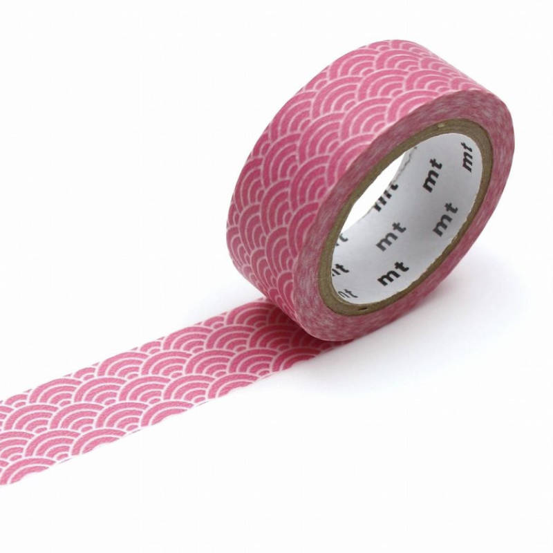 Ocean Wave Washi Tape MT Japanese Seigaihamon Traditional Pattern Pink, Red, Purple, Blue, Aqua